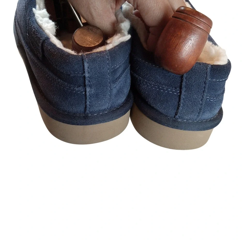 Koolaburra by UGG Tipton Navy Blue Suede Slippers Mens 12 Comfort Dorm Gift Ever